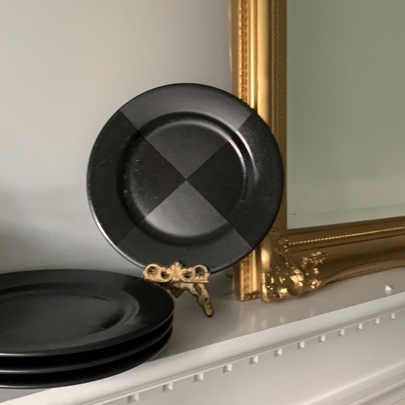 Set of 4 Arctic Night deserts salad plates black - Picture 2 of 7